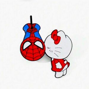 Hello Kitty and Spider-Man Enamel Pin Brooch